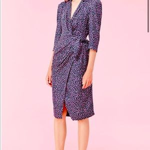 Rebecca Taylor Rose Silk Wrap Dress, floral, silk